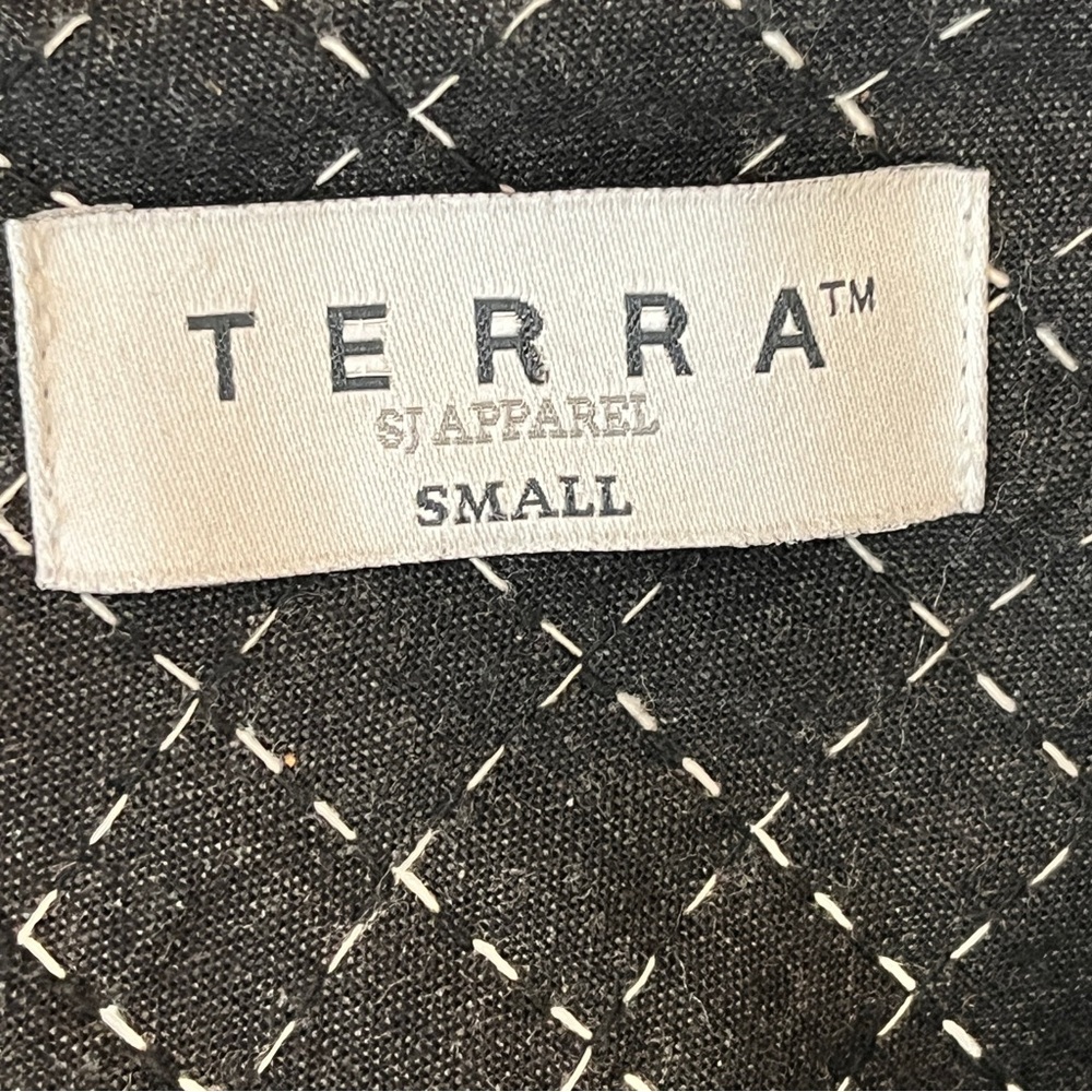 TERRA by SJ Apparel Art-To-Wear Cotton Overcoat Topper Stitched Grid Pattern - Picture 10 of 12